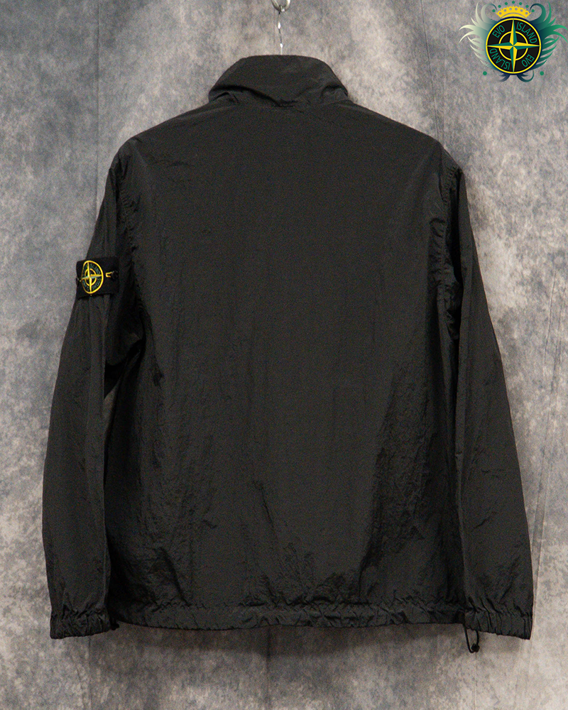 Stone Island Nylon Metal Quarter Zip Pull Over Black - S