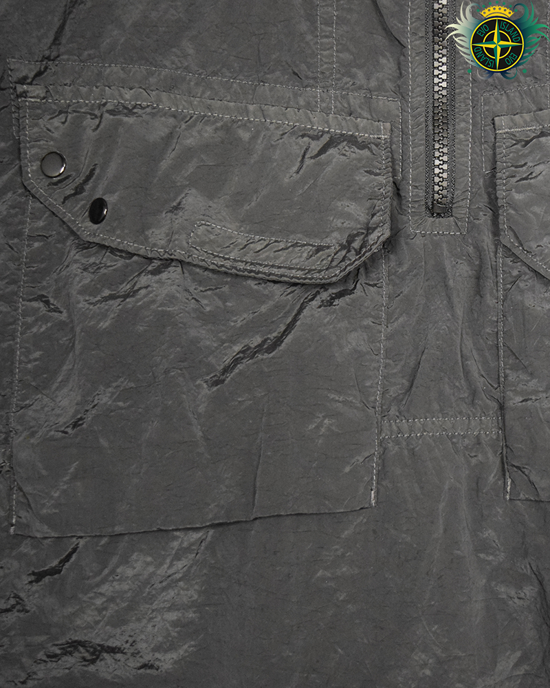 Stone Island Nylon Metal Quarter Zip Pull Over Black - S