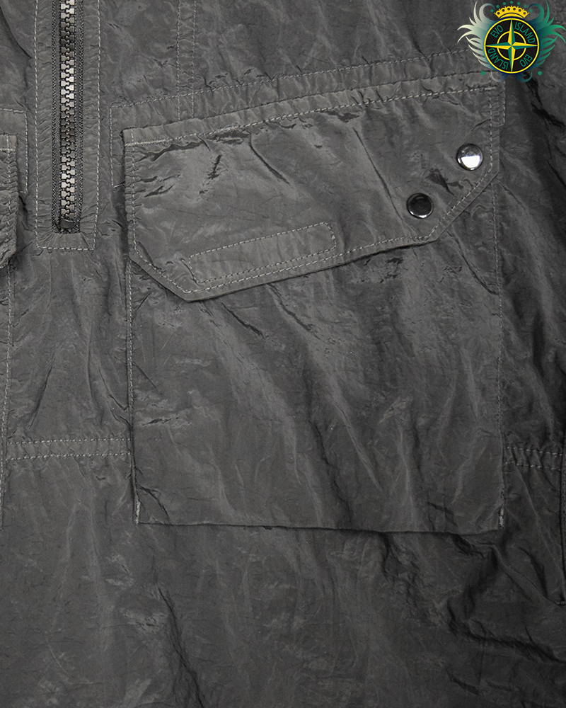 Stone Island Nylon Metal Quarter Zip Pull Over Black - S
