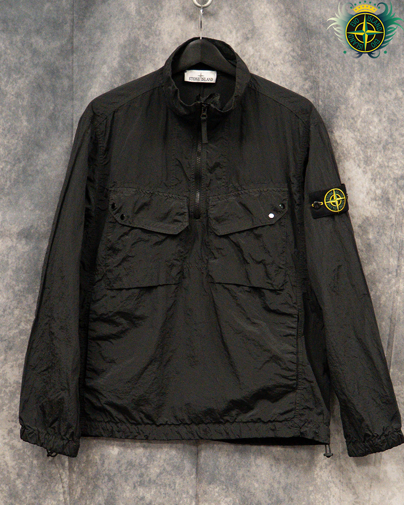 Stone Island Nylon Metal Quarter Zip Pull Over Black - S