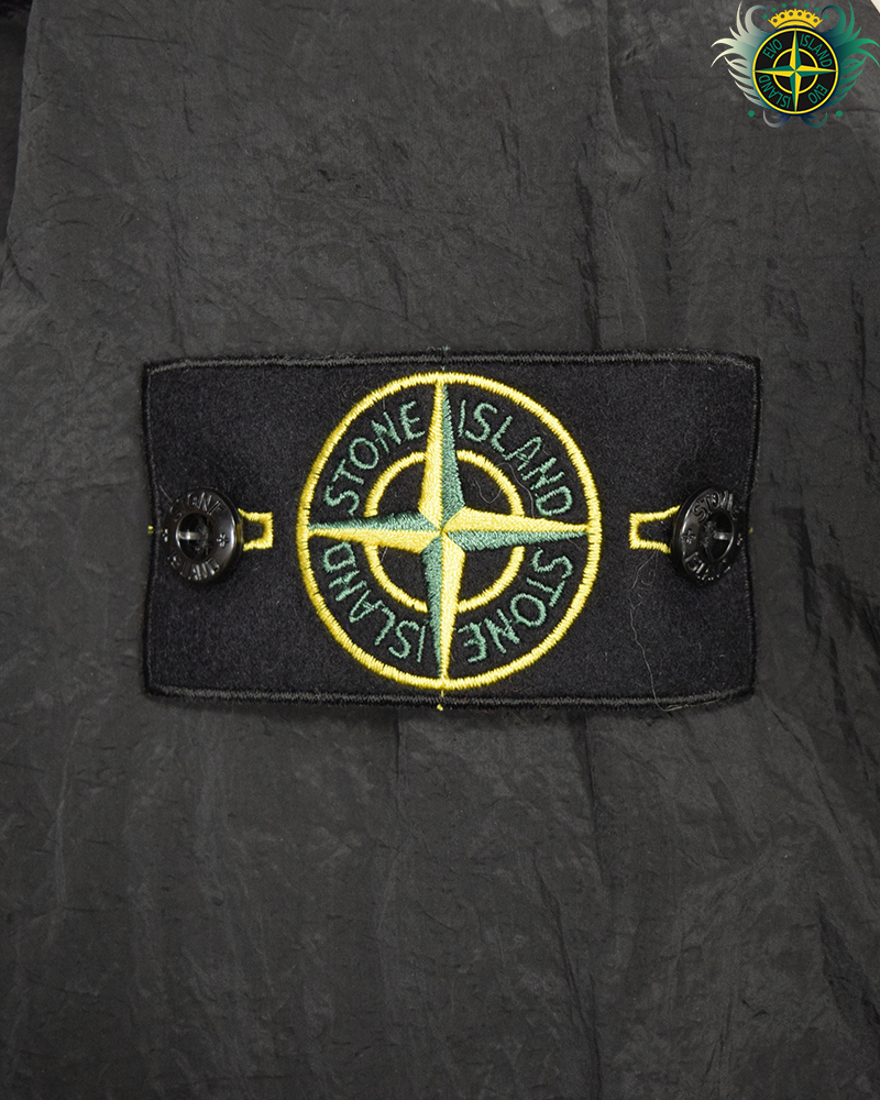 Stone Island Nylon Metal Quarter Zip Pull Over Black - S