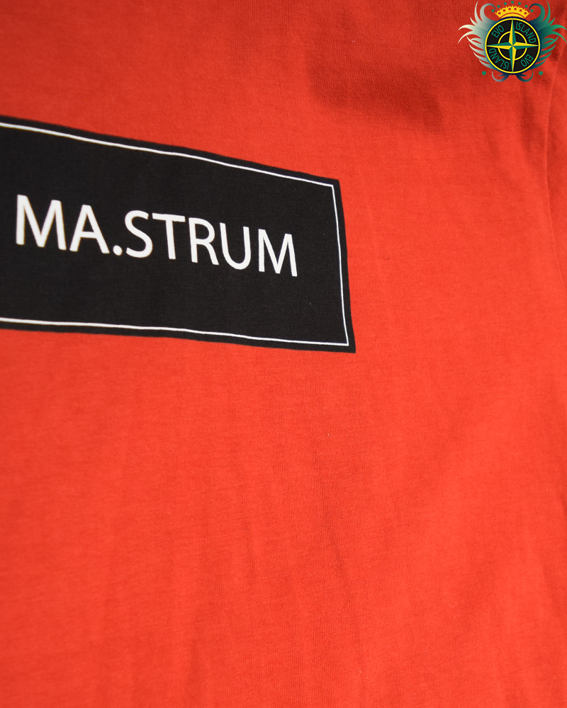 MA.strum Box Logo T-shirt Red