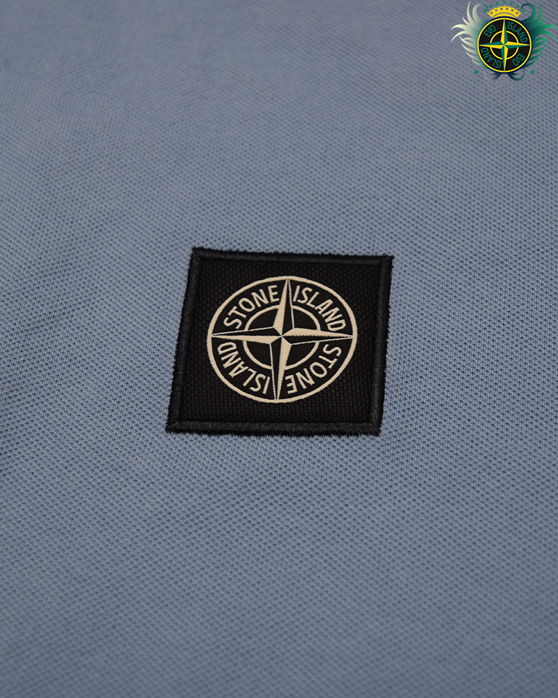 Stone Island Compass Patch Polo Light Blue -3XL
