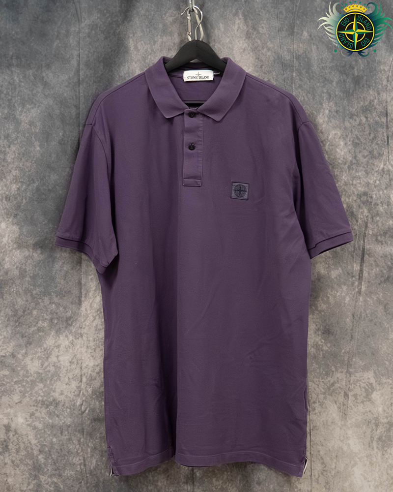 Stone Island Compass Patch Polo Purple - 3XL