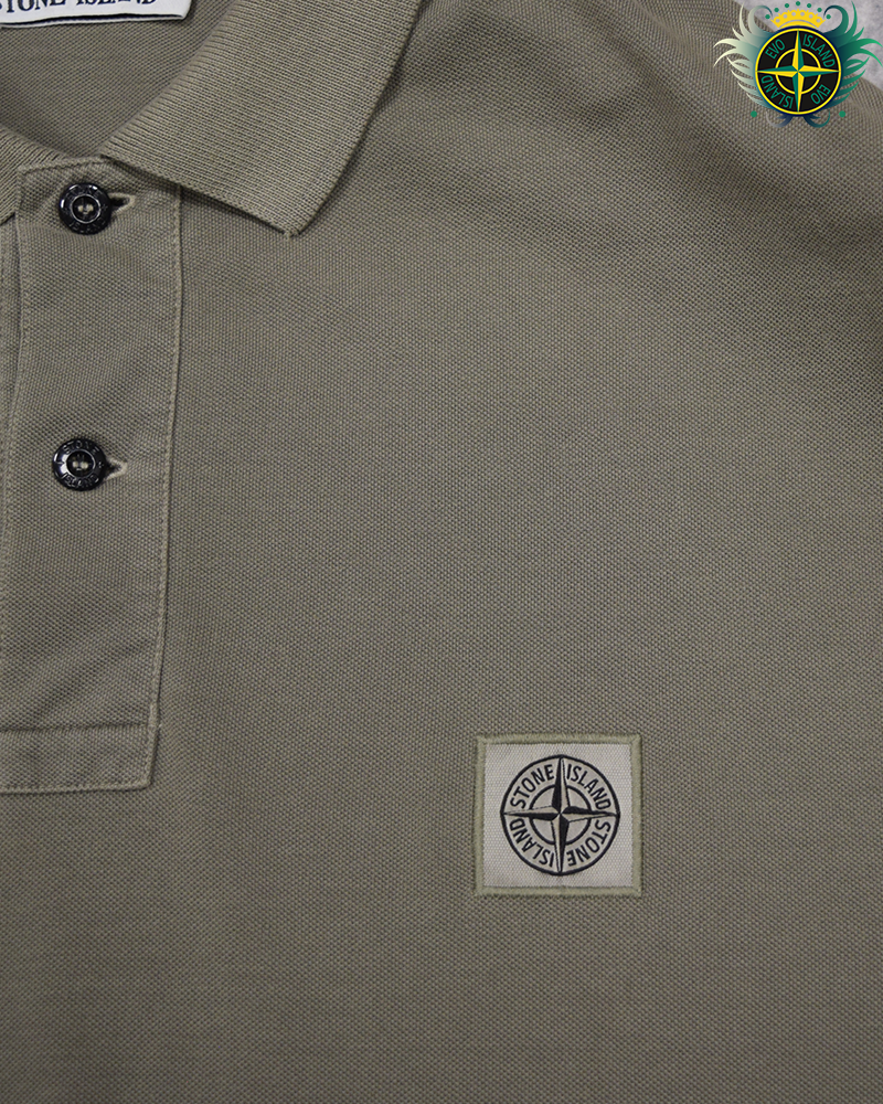Stone Island Compass Patch Polo Green - 3XL