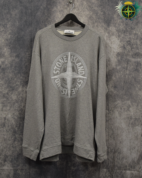 Stone Island Embroidery Crewneck Sweatshirt Grey - XXL