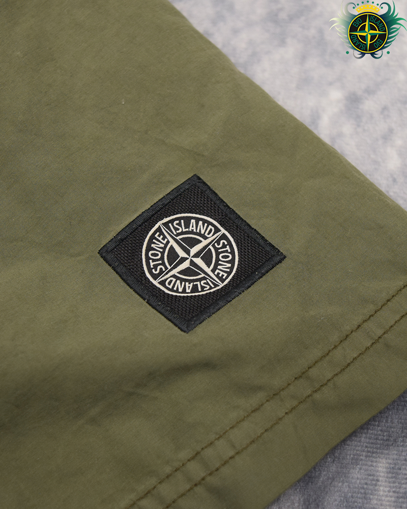 Stone Island Compass Patch Shorts Khaki