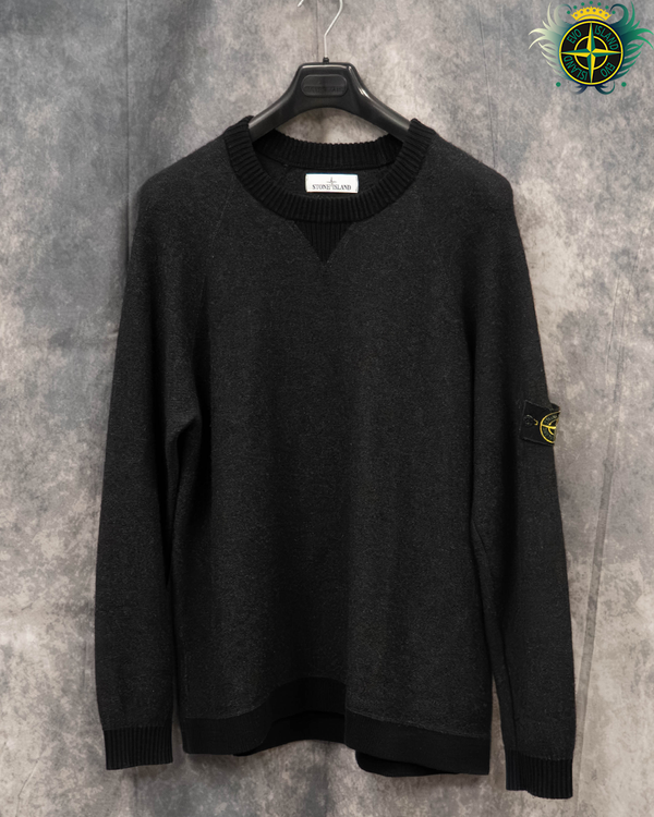 Stone Island Lana Wool Knit Jumper Charcoal