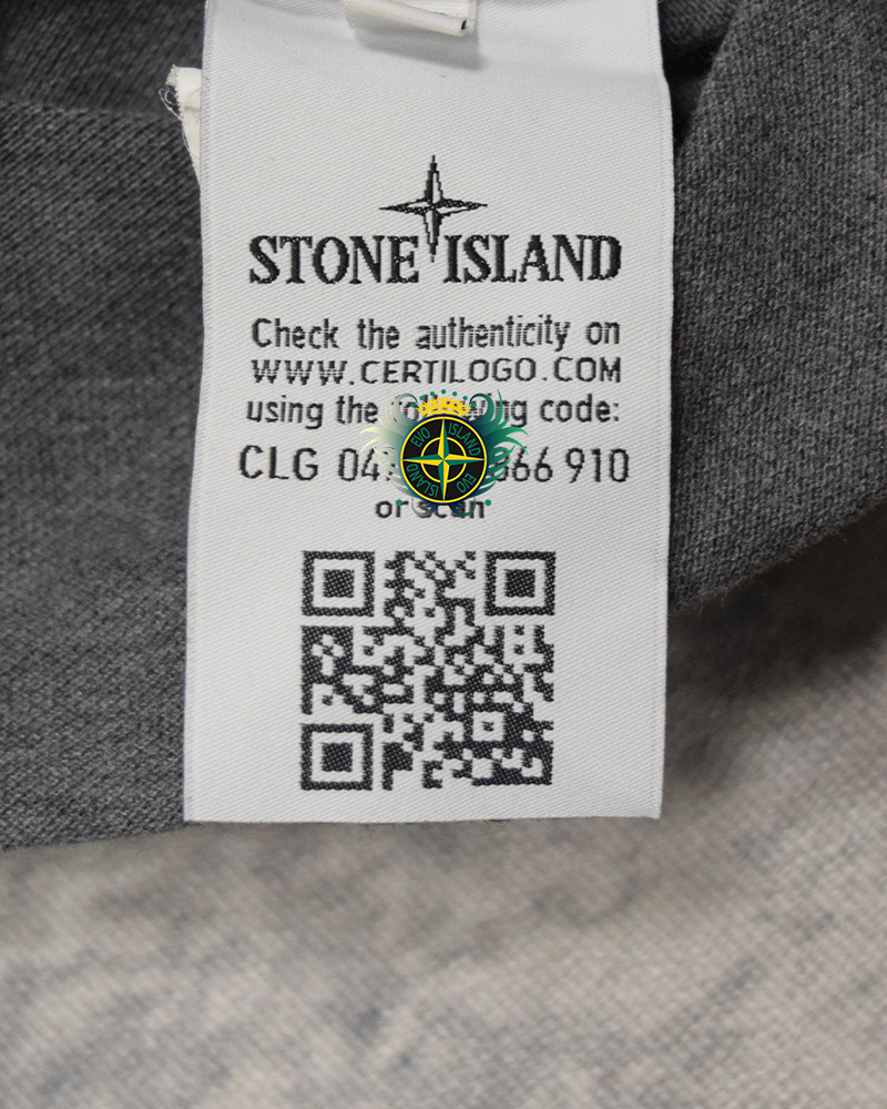 Stone Island Long Sleeved Compass Patch Polo Shirt Grey - XXL