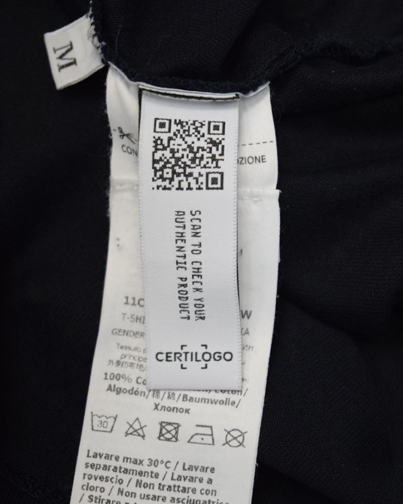 C.P Company x Armani Mercurised Cotton T-Shirt Navy Blue detail view