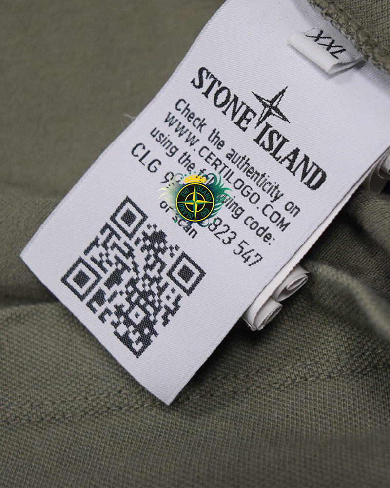 Stone Island Long Sleeved Compass Patch Polo Shirt Sage Green