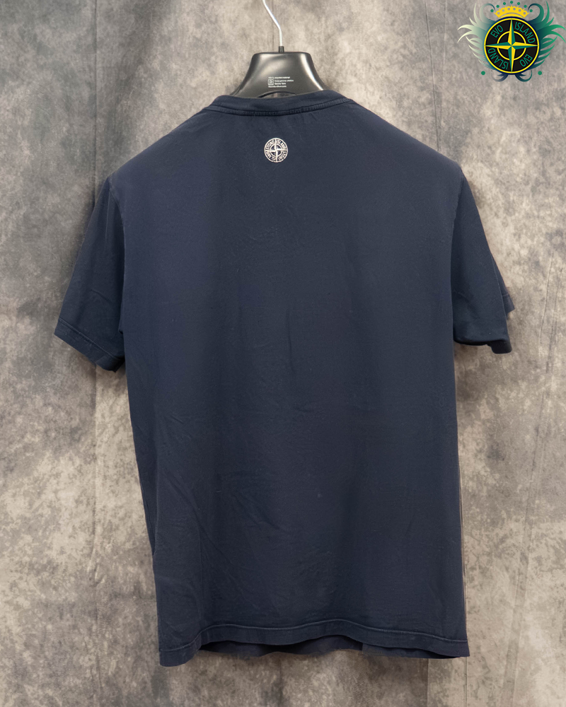 Stone Island Corroding Graphic T-shirt Navy Blue