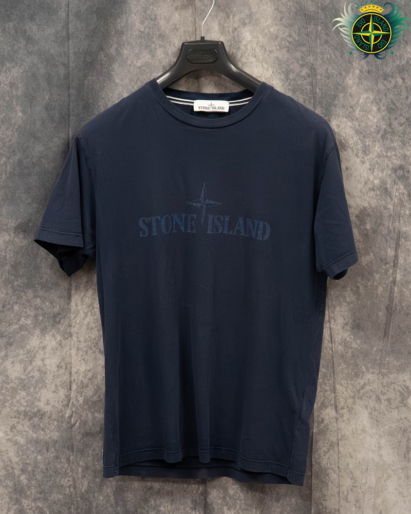 Stone Island Corroding Graphic T-shirt Navy Blue