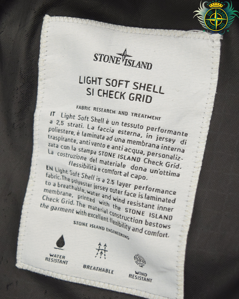 Stone Island Light Soft Shell SI Check Grid Black - M