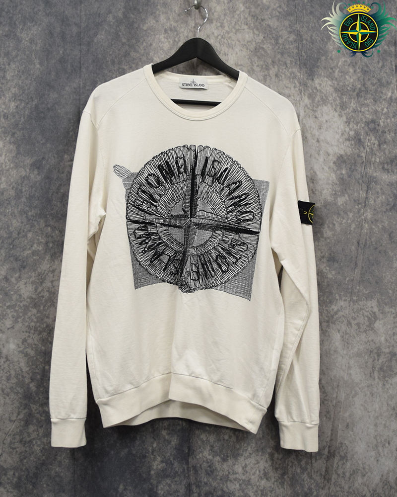 Stone Island Embroidery Crewneck Sweatshirt White - XL