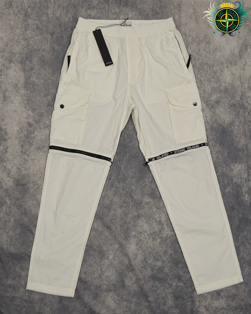 Stone Island Zip Off Cargos White