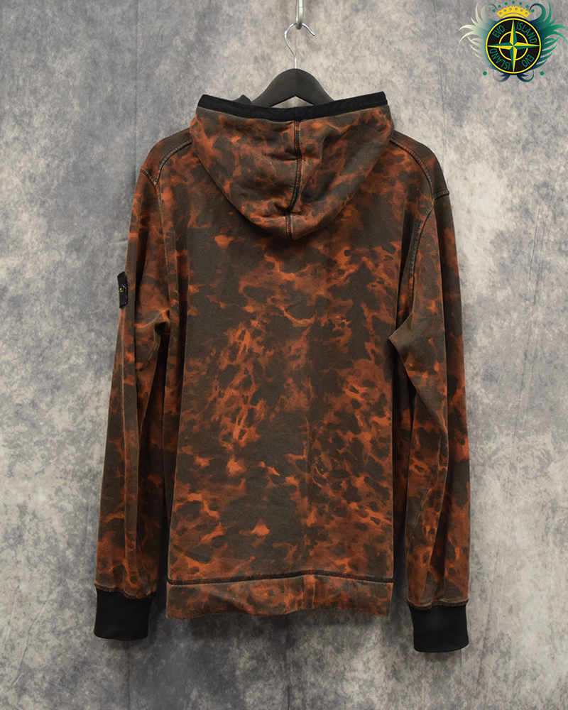 Stone Island Tortoise Camo Full Zip Hoodie Red - L