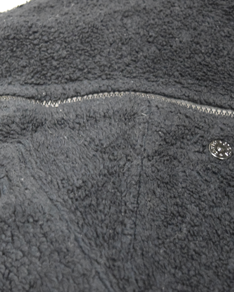 Stone Island Shadow Project Asymmetrical Teddy Fleece Jacket Black