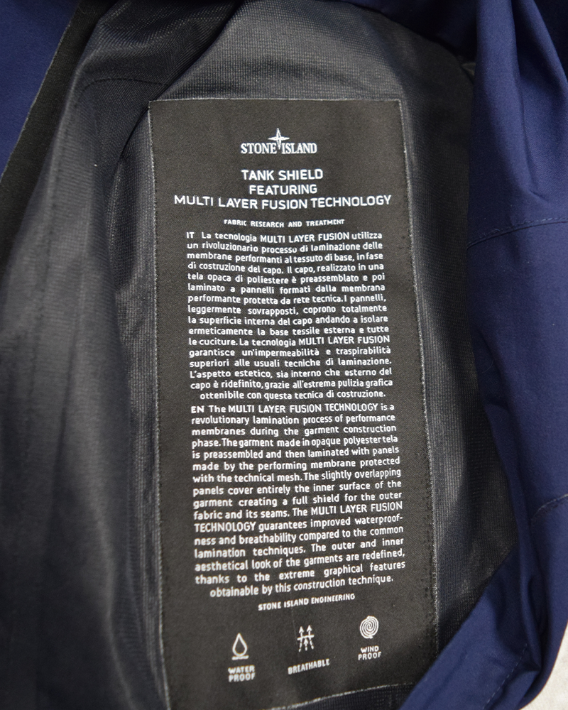 Stone Island Special Process tank Shield Multi Layer Fusion Technology Jacket Navy Blue