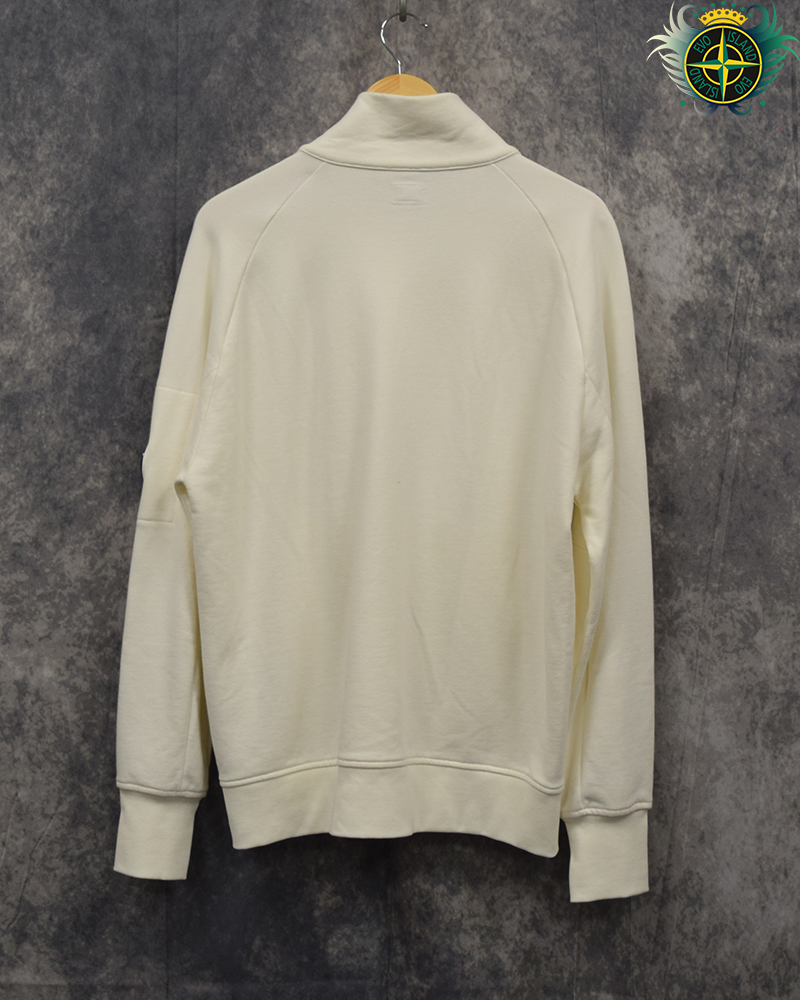 C.P Company Full Zip Lense Crewneck White