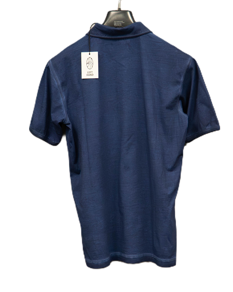 Left Hand Cold Dye Polo Shirt Blue