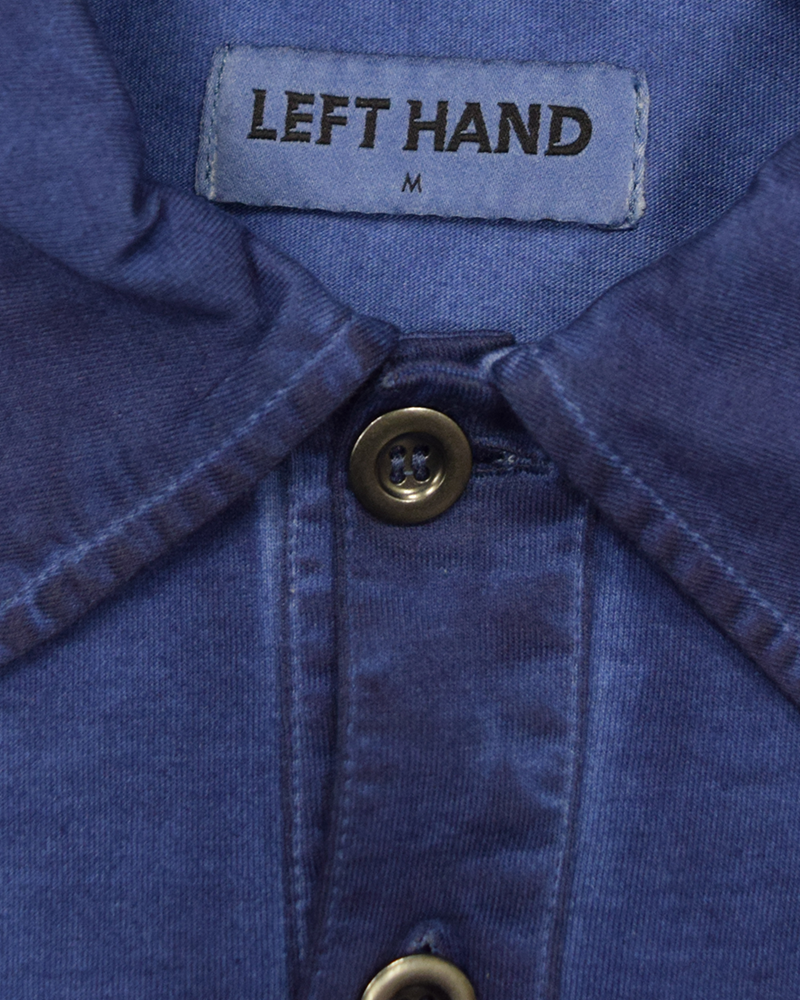 Left Hand Cold Dye Polo Shirt Blue