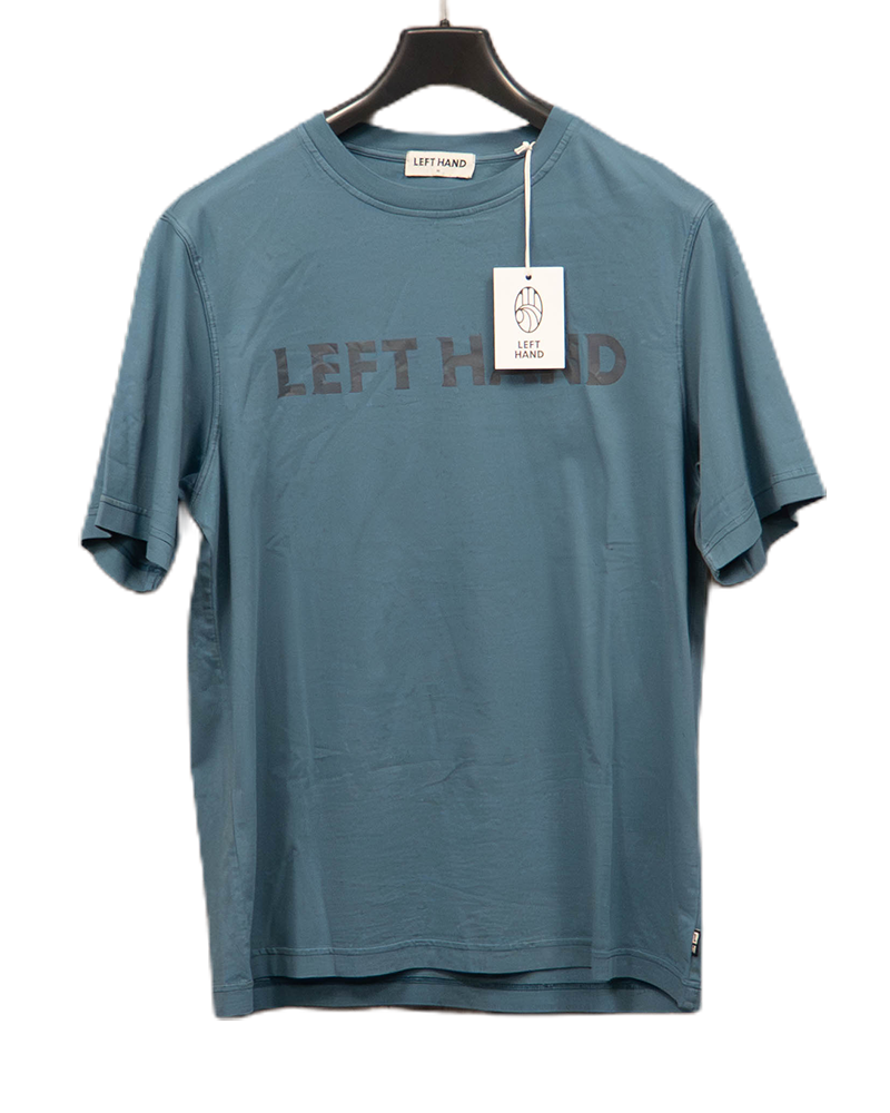 Left Hand Front Spell Out T-Shirt Blue