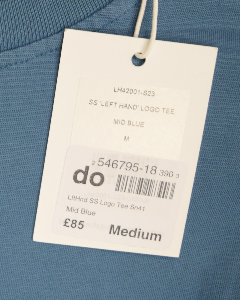 Left Hand Front Spell Out T-Shirt Blue