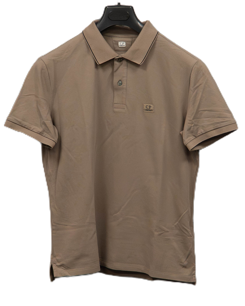 C.P Company Chest Logo Polo Shirt Khaki - SML