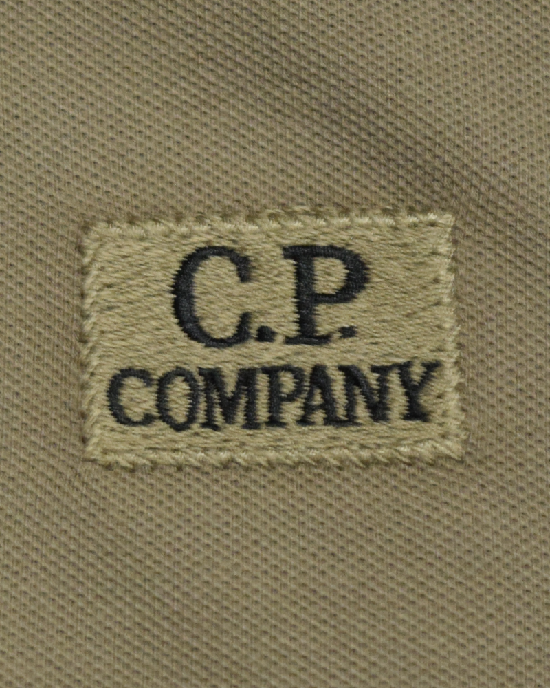 C.P Company Chest Logo Polo Shirt Khaki - SML