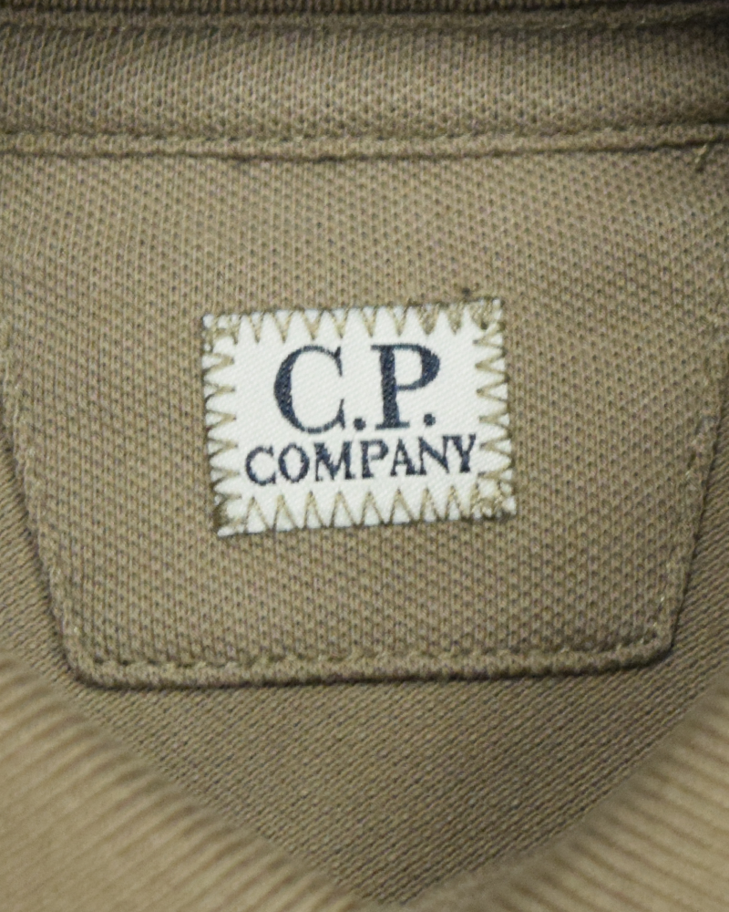 C.P Company Chest Logo Polo Shirt Khaki - SML