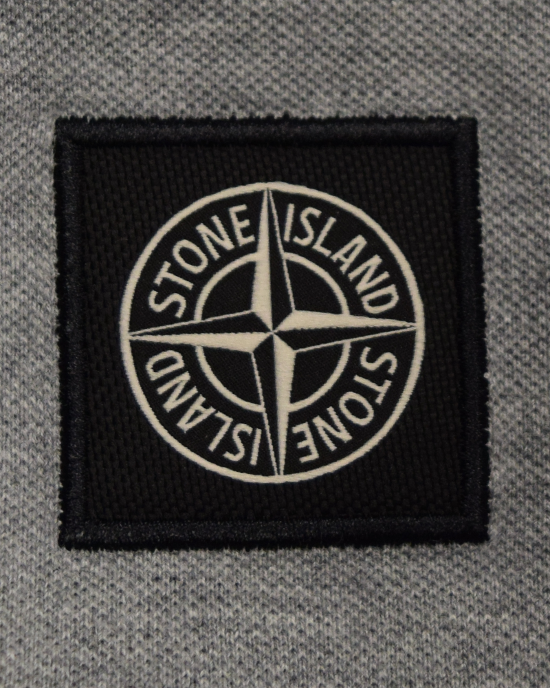 Stone Island Patch Logo Polo Shirt Grey - SML