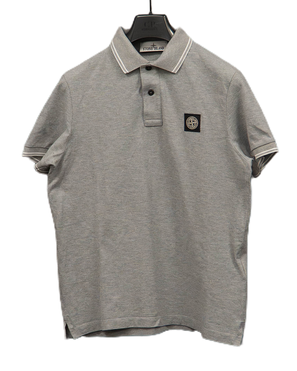 Stone Island Patch Logo Polo Shirt Grey - SML
