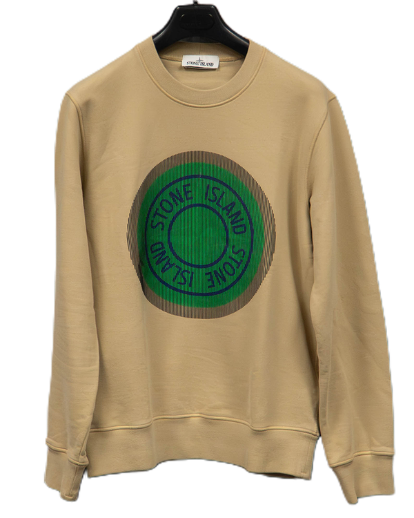 Stone Island Rubber Holographic Logo Crewneck Cream - LRG