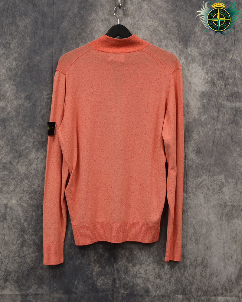Stone Island Full Zip Lightweight Knit Coral - L
