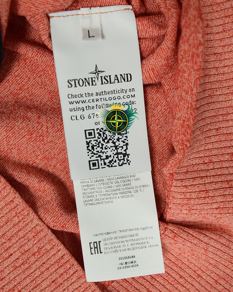 Stone Island Full Zip Lightweight Knit Coral - L