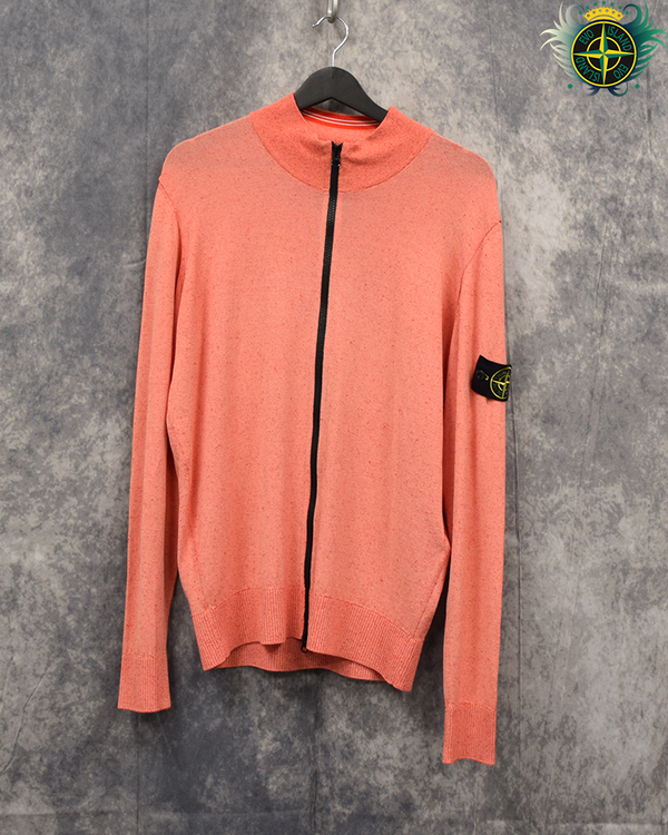 Stone Island Full Zip Lightweight Knit Coral - L