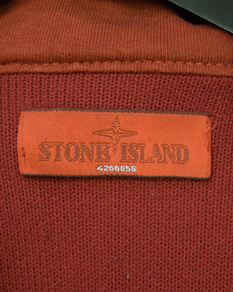 Stone Island Red Ghost Piece Full Zip Hoodie Red detail view