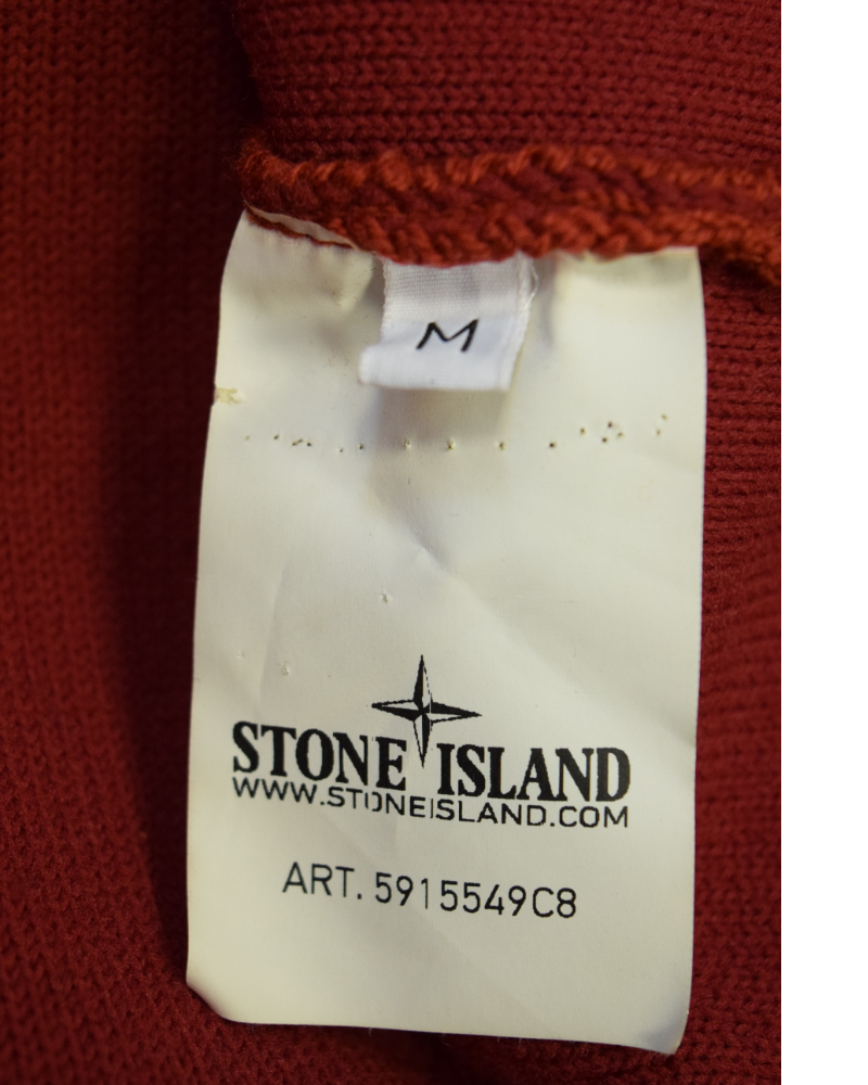 Stone Island Red Ghost Piece Full Zip Hoodie Red detail view