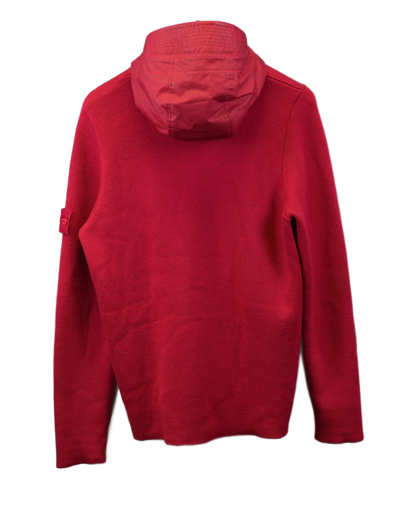 Stone Island Red Ghost Piece Full Zip Hoodie Red back view