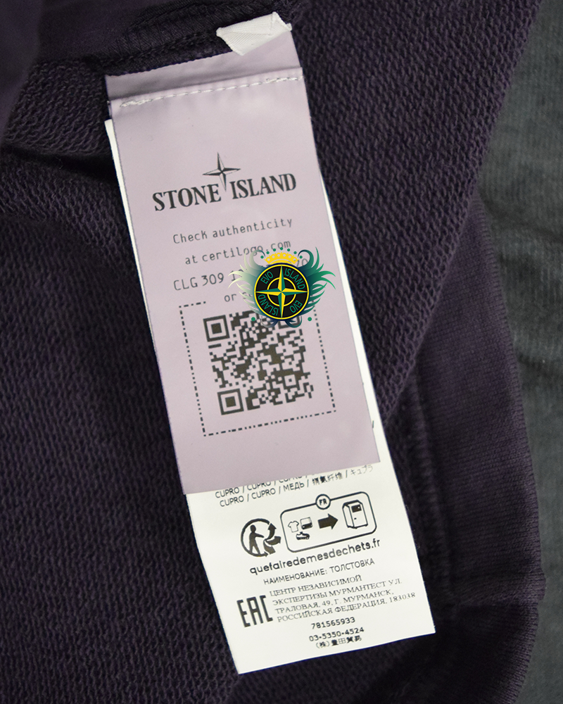 Stone Island Ripstop Cotton Fleece Sweatshirt Purple - L