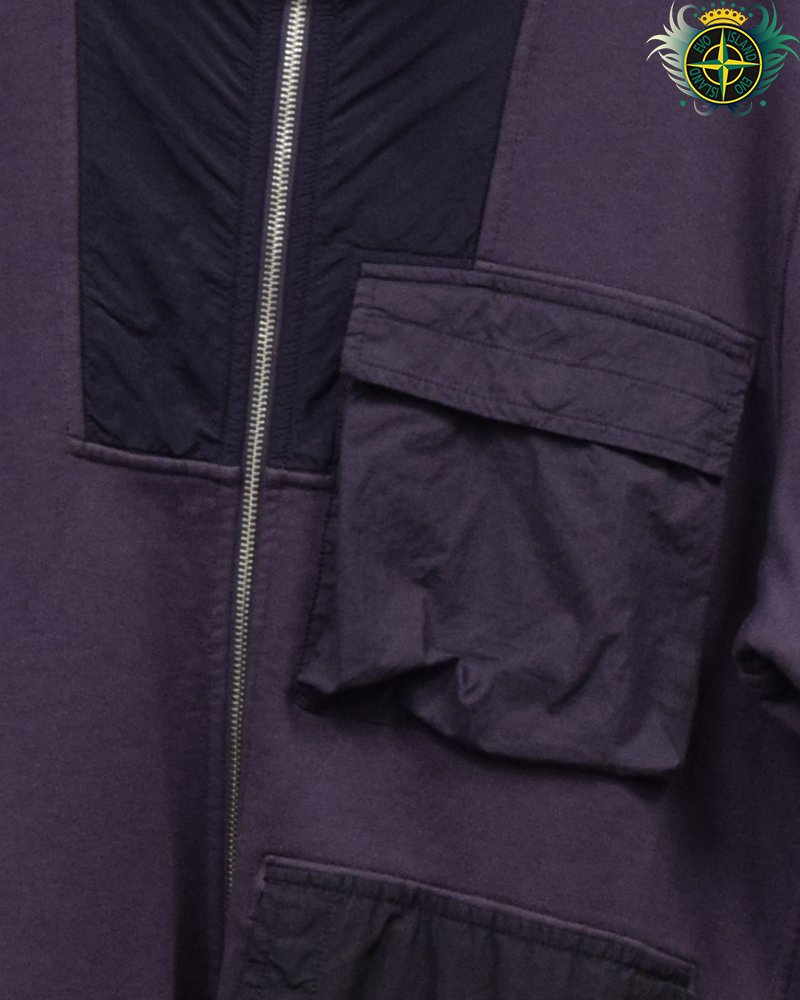 Stone Island Ripstop Cotton Fleece Sweatshirt Purple - L