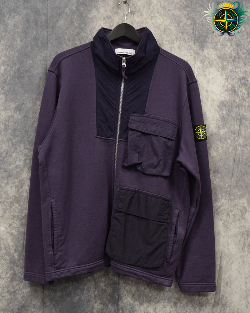 Stone Island Ripstop Cotton Fleece Sweatshirt Purple - L