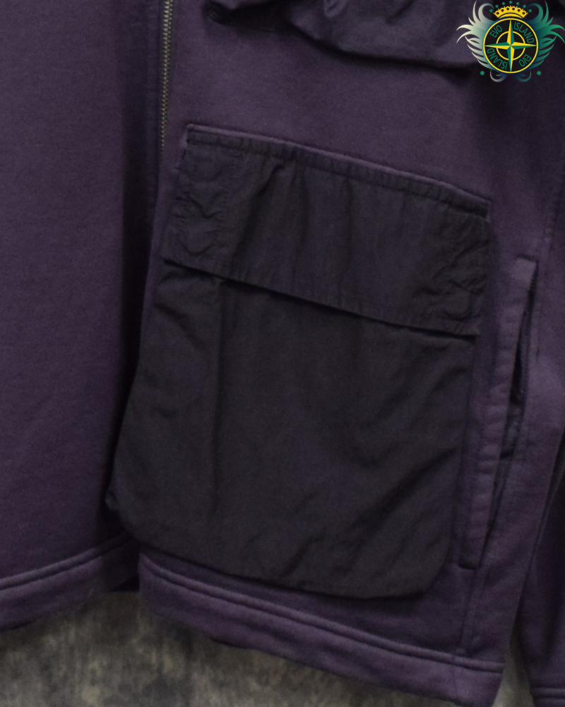 Stone Island Ripstop Cotton Fleece Sweatshirt Purple - L