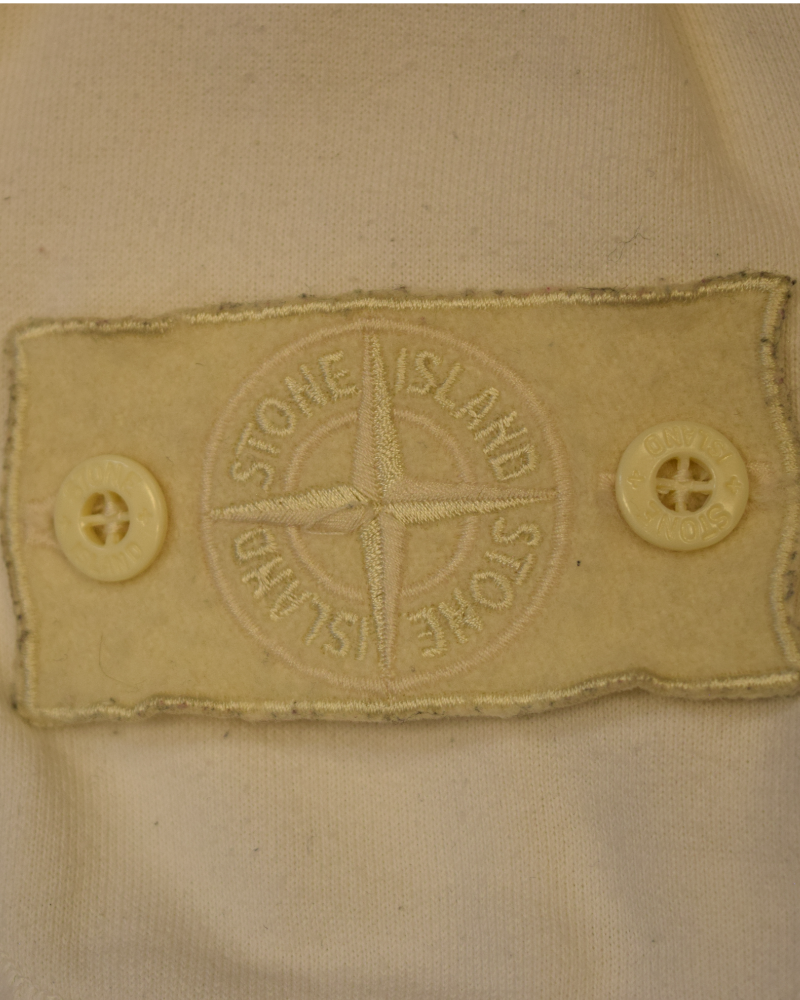 Stone Island White Ghost Piece Patch Knit White detail view