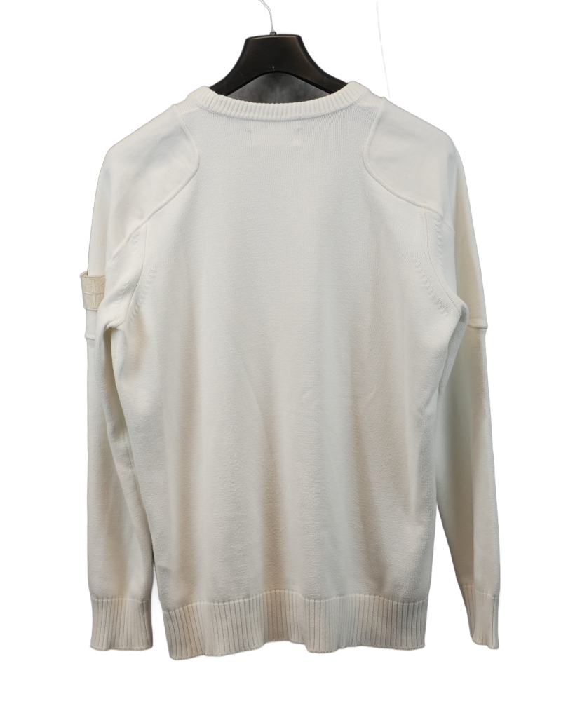 Stone Island White Ghost Piece Patch Knit White back view