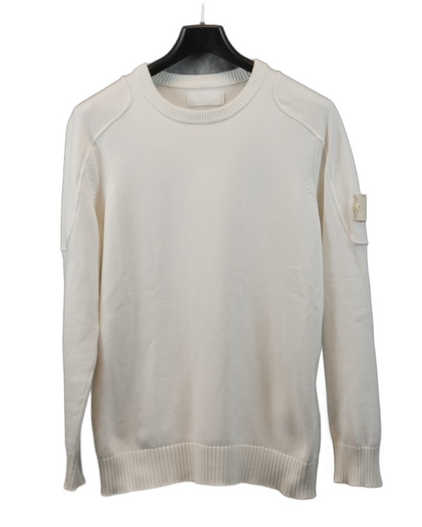 Stone Island White Ghost Piece Patch Knit White front view