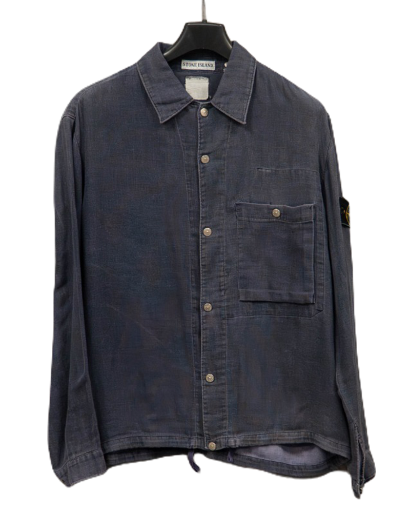 Stone Island Vintage Denim Look Overshirt Blue - L