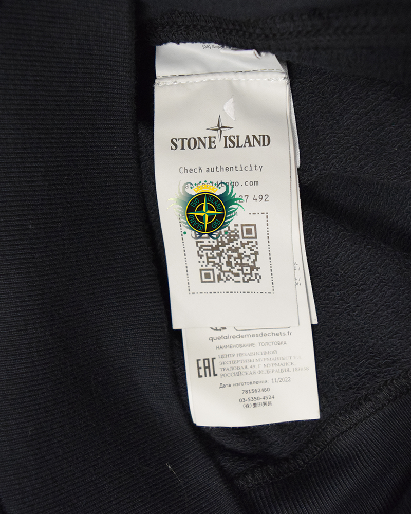 Stone Island Full Zip Crewneck Navy Blue - L