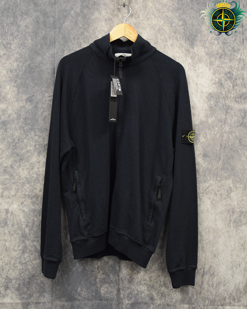 Stone Island Full Zip Crewneck Navy Blue - L